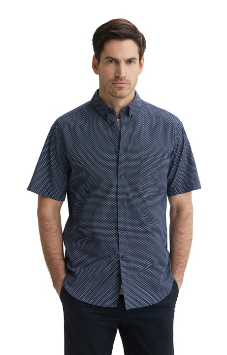 Camasa slim fit, VISTULA, bumbac, bleumarin, cu buzunar la piept