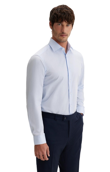 Camasa barbati cu guler italian VISTULA, slim fit, bumbac, albastru, 39 EU