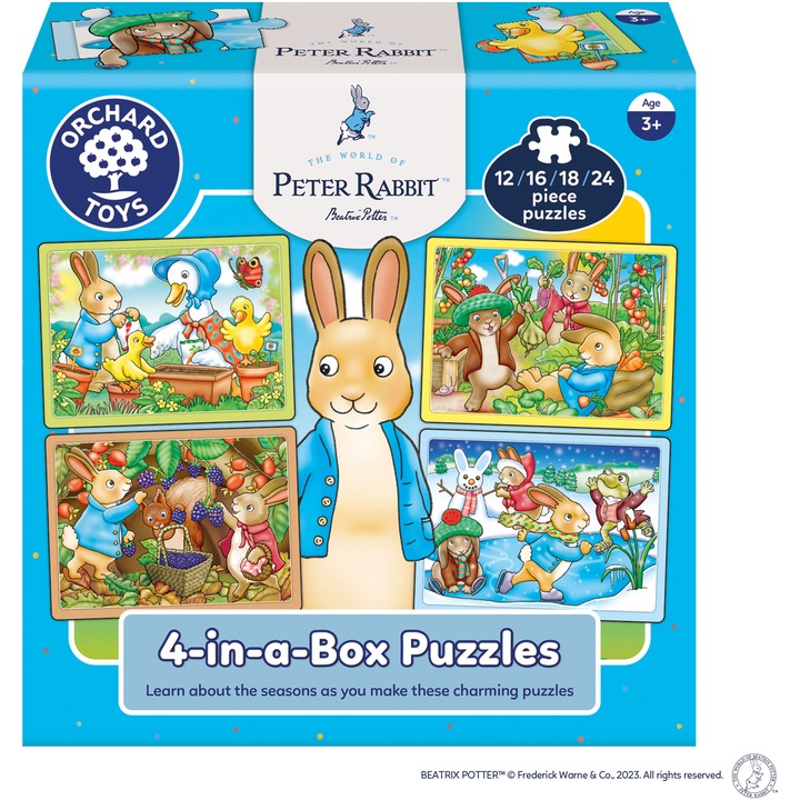 Пъзел Orchard Toys 4 in 1, Peter Rabbit, 12/16/18/24 части