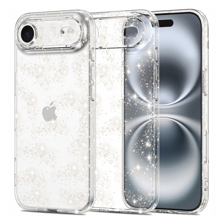 Калъф за Apple iPhone 17 Air Daden® SparkleSkin, противоударен, първокласно качество, прозрачен