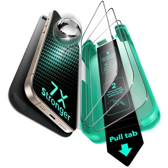 Pachet 3 x Folie Sticla Esr Armorite Compatibila Cu iPhone 17 Pro, Aplicator Inclus, Montaj Usor, Transparenta
