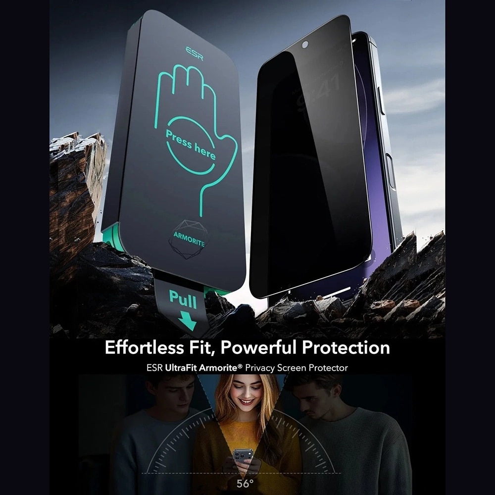 Folie pentru iPhone 17 (set 3) - ESR Privacy Armorite Screen Protector UltraFit - Black