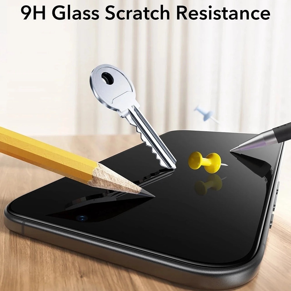 Folie pentru iPhone 18 Pro Max (set 3) - ESR Privacy Tempered Glass UltraFit Classic - Black