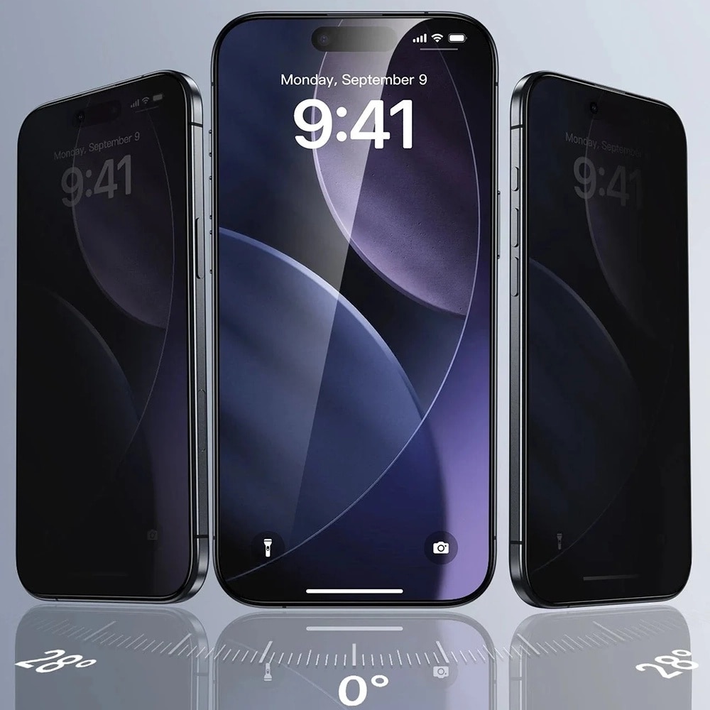 Folie pentru iPhone 18 Pro Max (set 3) - ESR Privacy Tempered Glass UltraFit Classic - Black