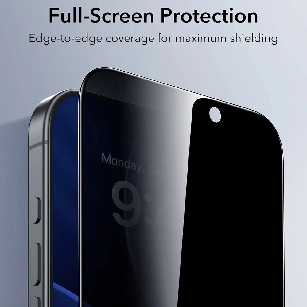 Folie pentru iPhone 18 Pro Max (set 3) - ESR Privacy Tempered Glass UltraFit Classic - Black