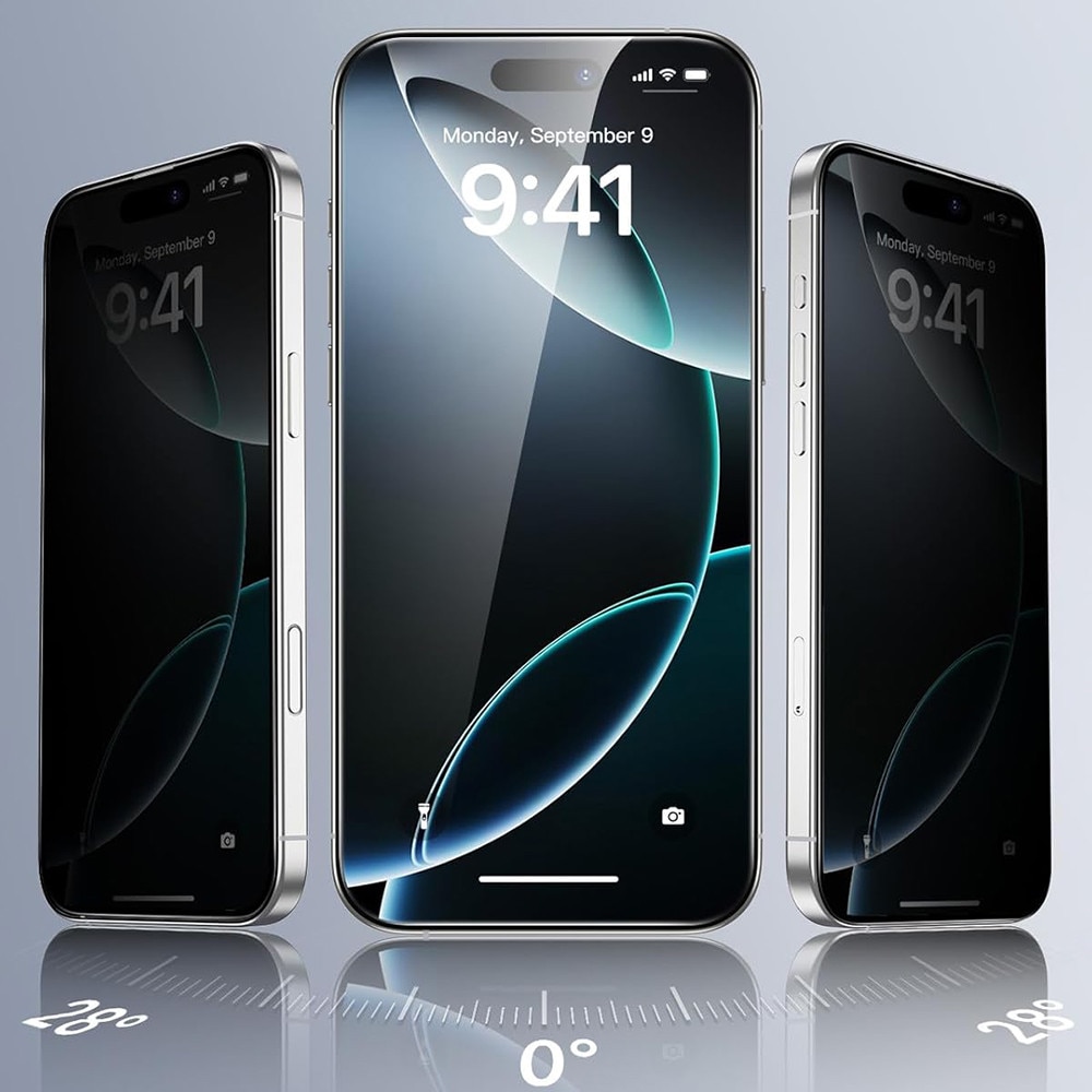Husa Protectie Compatibila cu Privacy Tempered Glass (3 pack), ESR, iPhone 17 Pro Max - Black