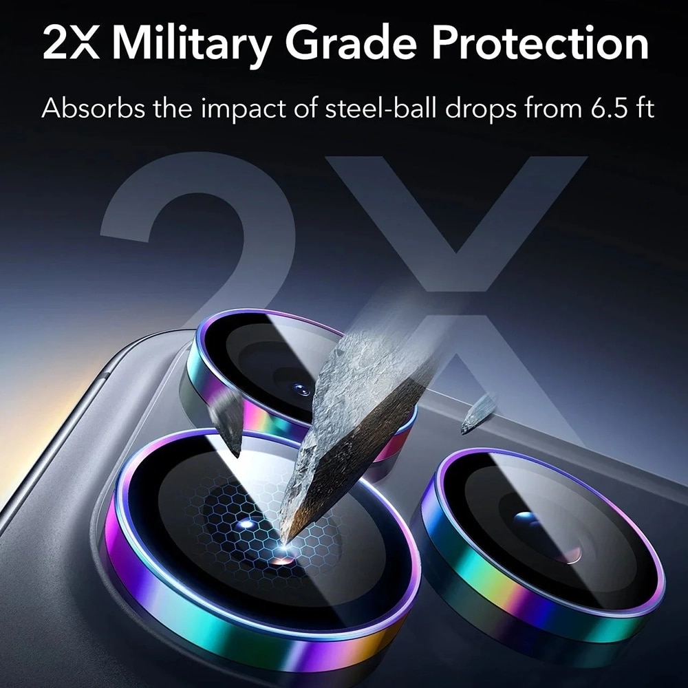 Husa Protectie Compatibila cu Armorite Camera Lens Protectors, ESR, iPhone 14 Pro/Pro Max/15 Pro/Pro Max/16 Pro/16 Pro Max/17 Pro/17 Pro Max - Chromatic