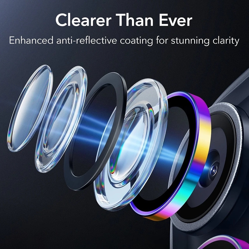 Husa Protectie Compatibila cu Armorite Camera Lens Protectors, ESR, iPhone 14 Pro/Pro Max/15 Pro/Pro Max/16 Pro/16 Pro Max/17 Pro/17 Pro Max - Chromatic