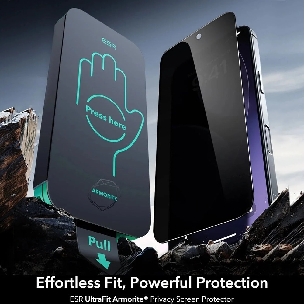 Husa Protectie Compatibila cu Privacy Armorite Screen Protector UltraFit (3 pack), ESR, iPhone 17 Air - Black