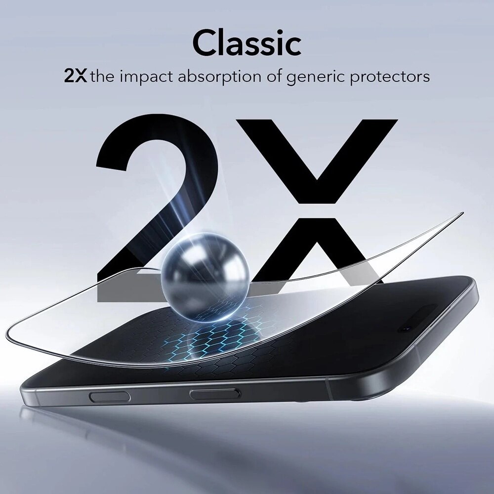 Folie pentru iPhone 17 (set 3) - ESR Tempered Glass UltraFit - Clear
