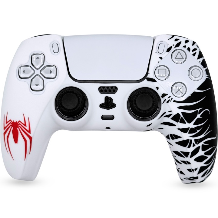 Husa controller PlayStation 5, silicon antiderapant impotriva mizeriei si a transpiratiei, skin controler PS5 - Spider-Man
