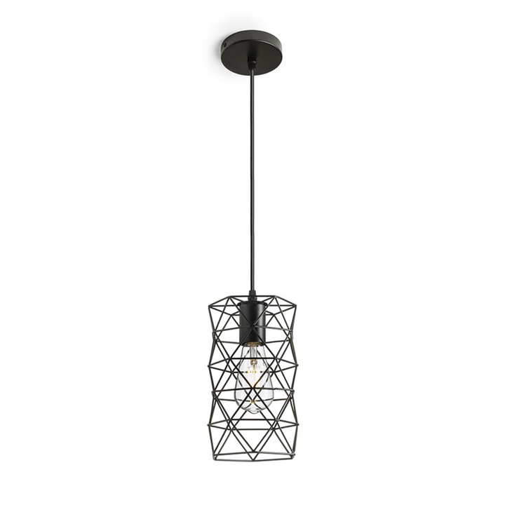 Lampă suspendată Rendl R13892 Ilusia pe cablu textil pentru bec E27, cu iluminare LED, 15 W, 230V