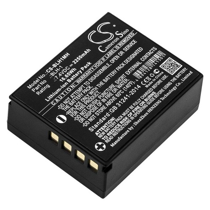 Cameron sino li-ion akkumulátor, 7.4v, 2250mAh, kompatibilis olympus blh-1 kompatibilis-vel