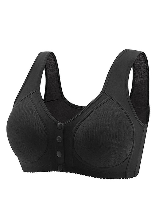 Daisy melltartó, könnyű kivitel, fekete, pamut, elöl záródó, 42 EU