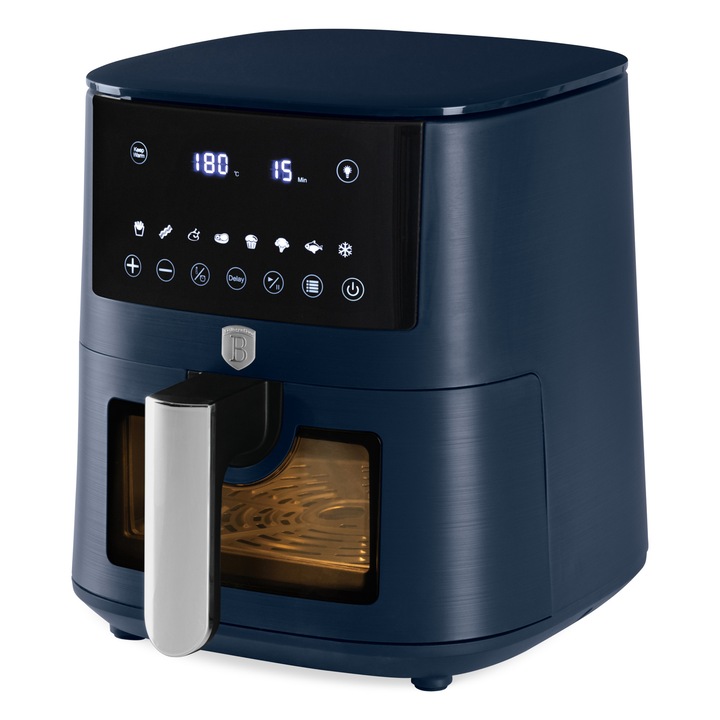 BerlingerHaus - AirFryer átlátszó ablakkal (5 L) - Deep Sea Collection - matt kék - BH/9729