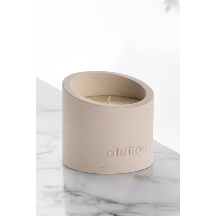 Бежова свещ Amber Essence, 100% бетон, 8,5 см