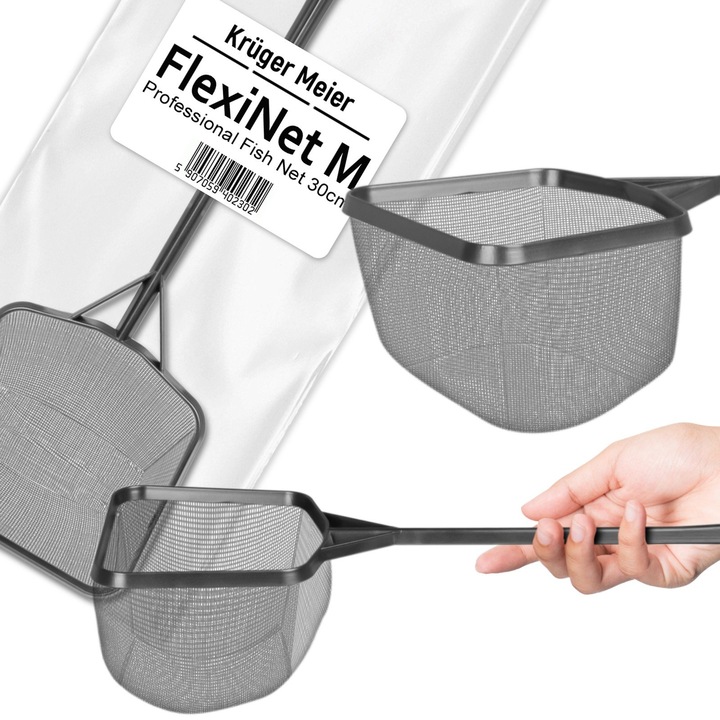 Akvárium háló, Kruger Meier FlexiNet M, merítőháló, 30 cm