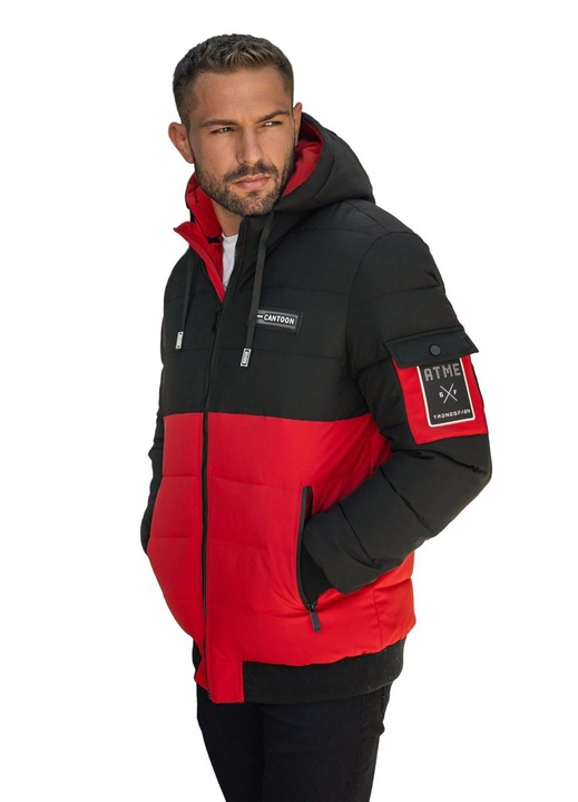 Férfi téli dzseki OZONEE JS/31M5083, Fekete | Piros