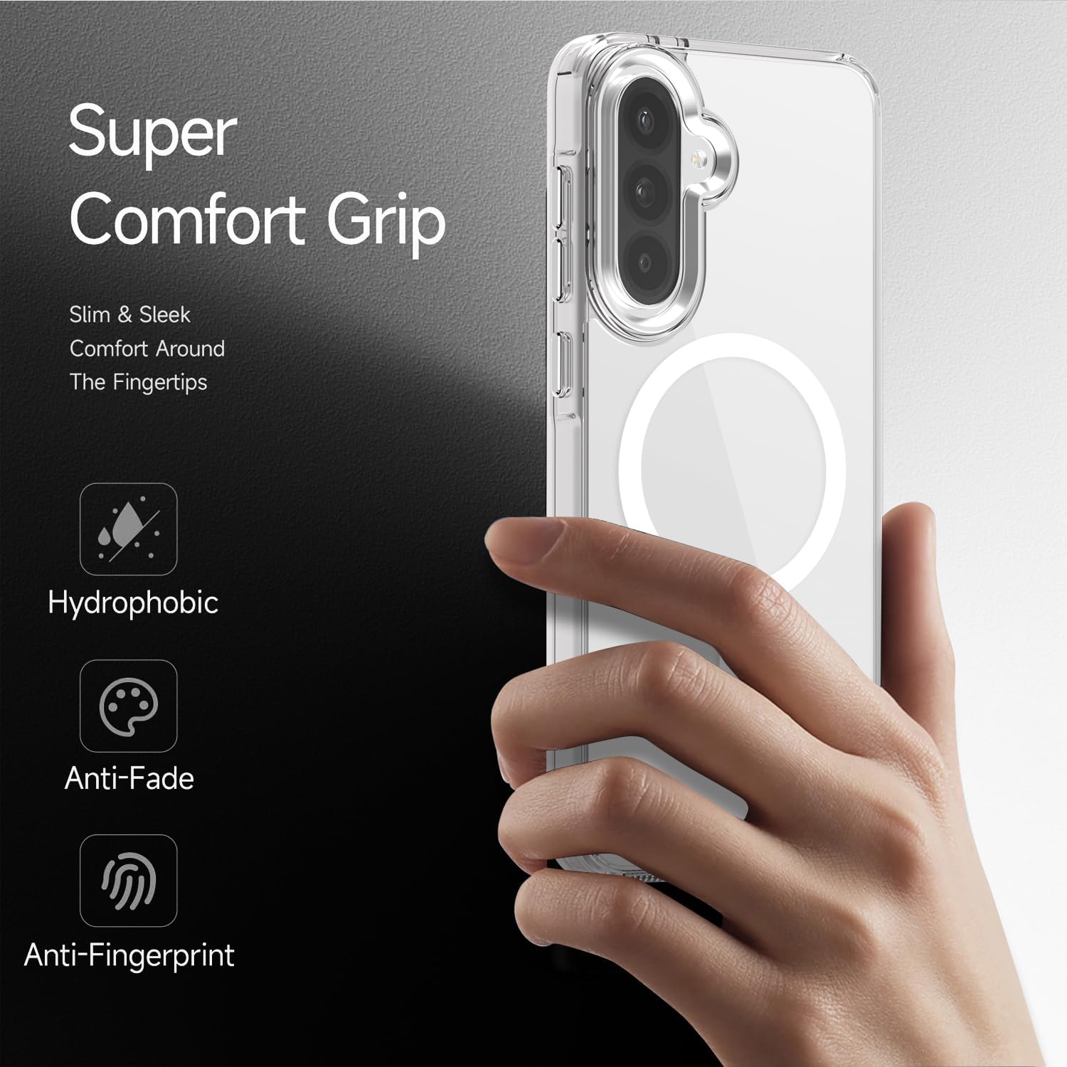 Husa magnetica transparenta din cristal pentru Samsung Galaxy A36, 5G, rezistenta la socuri