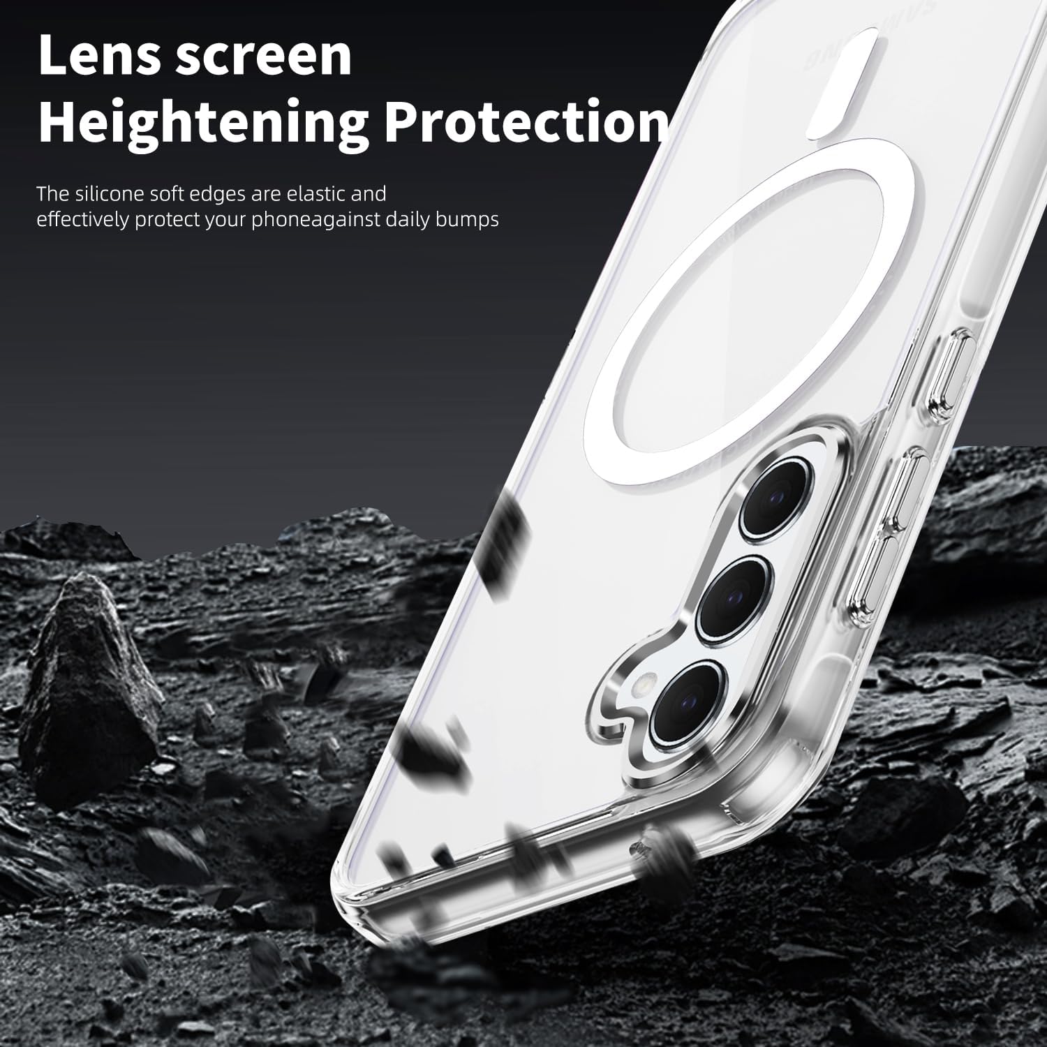 Husa magnetica transparenta din cristal pentru Samsung Galaxy A55, rezistenta la socuri