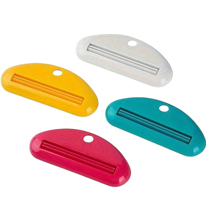 Fogkrém prés, krémszínű, műanyag, 4 darabos készlet