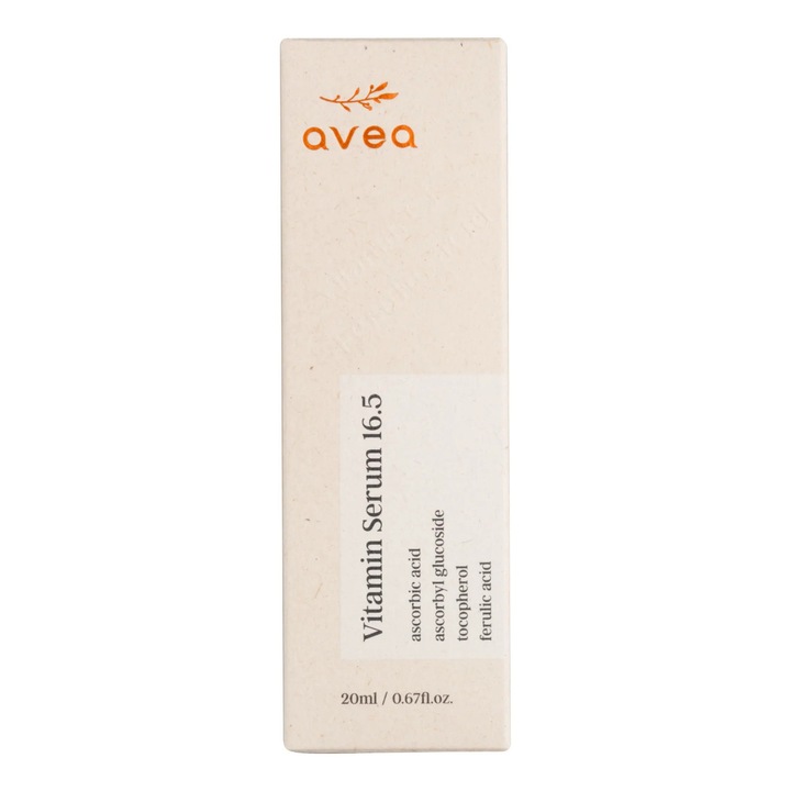 Ser antioxidant & iluminator cu acid ascorbic, Ascorbyl Glucoside, tocoferol si acid ferulic, Avea Vitamin Serum 16.5%, Avea, 20 ml