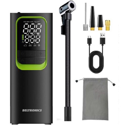 Compresor digital Beltronics T10 portabil multifunctional, puternic si inteligent Baterie interna de 8000mAh cu incarcare rapida USB-C, 150PSI / Debit aer 20L/min