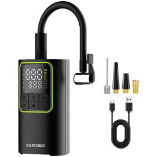 Compresor digital Beltronics T50 portabil multifunctional, puternic si inteligent Baterie interna de 4000mAh cu incarcare rapida USB-C, 150PSI / Debit aer 20L/min