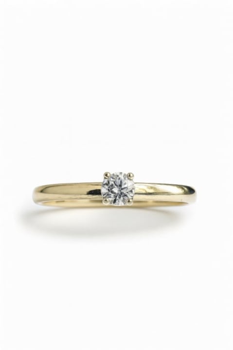 Inel aur 585, zirconiu transparent, 56