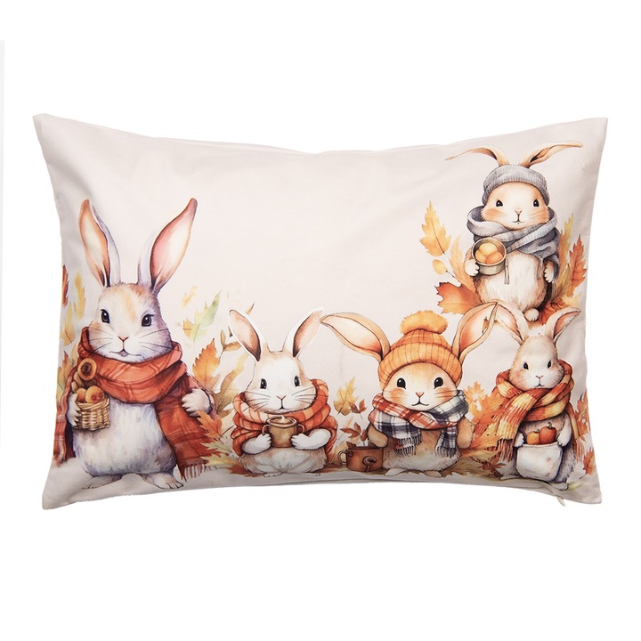 Fata perna textil multicolor Iepurasi 35x50 cm