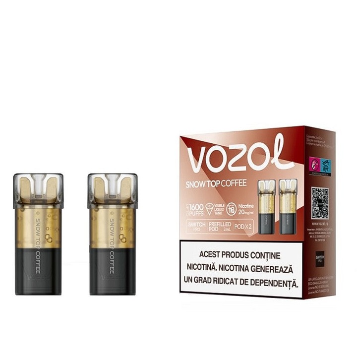 Set 2 cartuse Vozol Switch Pro 800 pufuri 20mg - Snow Top Coffee