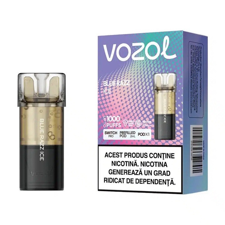 Cartus Vozol Switch Pro 1000 pufuri 20mg - Blue Razz ICE