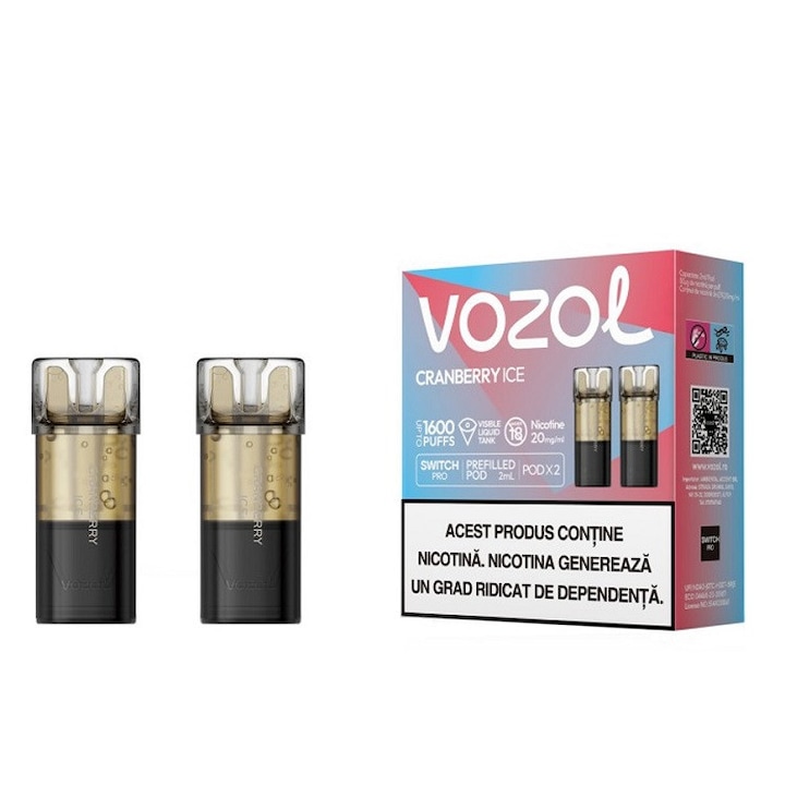 Set 2 cartuse Vozol Switch Pro 800 pufuri 20mg - Cranberry ICE