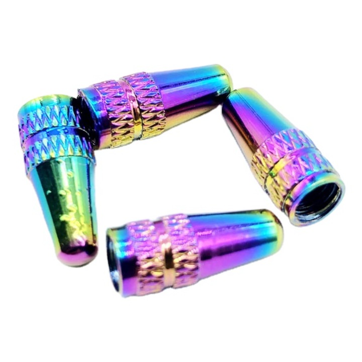 Set 4 capaci ventil tubeless Presta din aluminiu, multicolor