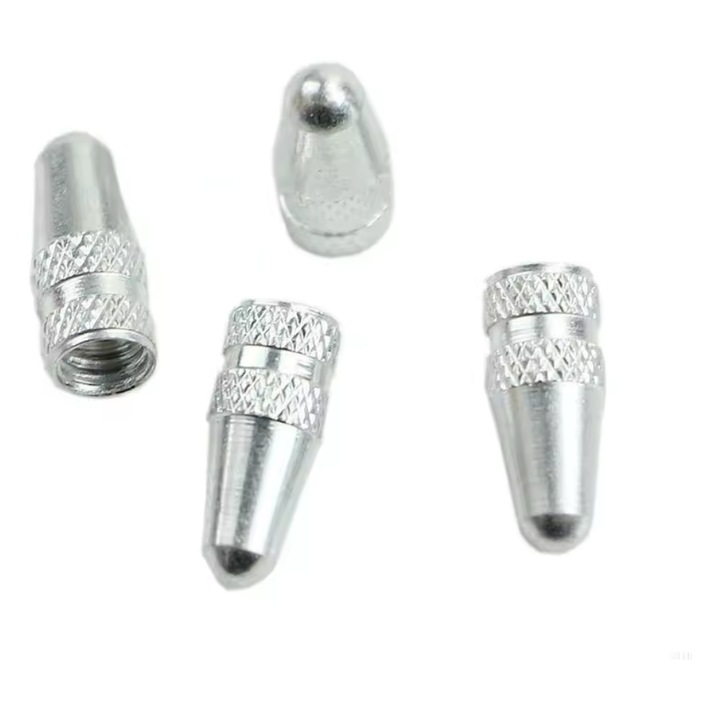 Capac ventil pentru biciclete Sem, set de 4, aluminiu, argintiu