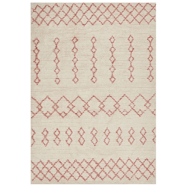 Covor Buxar, bej și roz, geometric, 160x230cm