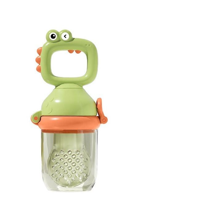 Залъгалка за бебе, ябълково зелена, от хранителен силикон, за бебета над 4 месеца