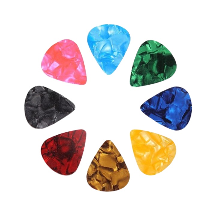 Комплект от 20 перца за китара 0.96 мм, за акустична, електрическа и бас китара, многоцветни