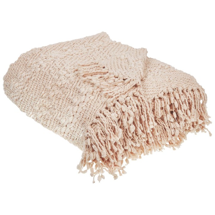 Patura Vella Bumbac 150 x 200 cm Roz pastel