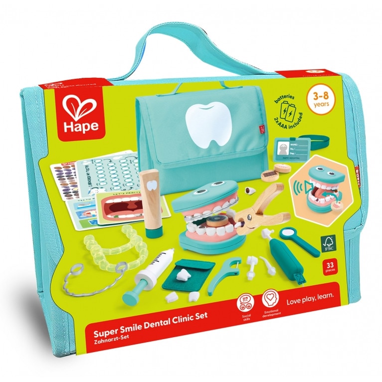 【裁断済み】ＨＯＭＥ　ＤＥＮＴＩＳＴ　ＰＲＯＦＥＳＳＩＯＮＡＬ 1〜5 Set de joaca, Hape, Dentist, 33 de piese - eMAG.ro