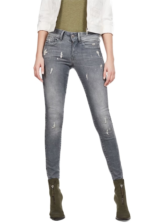 Blugi de damă G-Star RAW Lynn Mid Skinny 7518247 16113-26, Wess Grey Superstretch, Bumbac, W27-L32, Gri închis