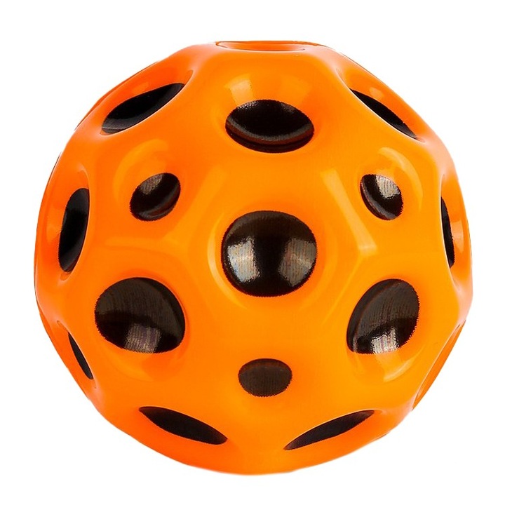 Set 2 Buc, Minge Saltareata Hiperelastica, Space Moon Ball Foarte Elastica, Antistress pentru Copii, Diametru 66 mm, Portocaliu, Stef's Cat