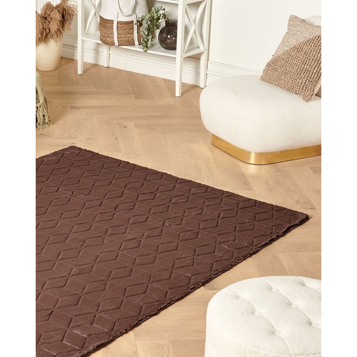 Covor din piele sintetica maro 160 x 230 cm Thatta
