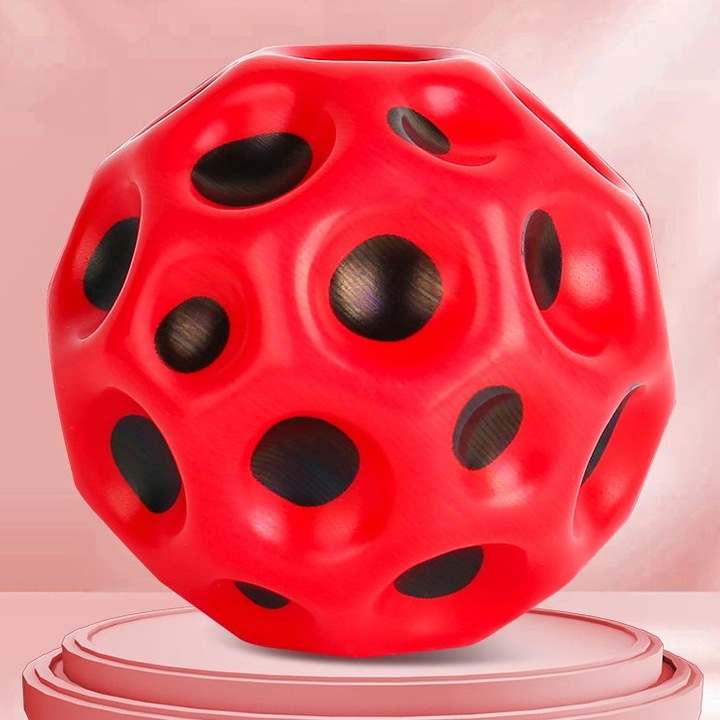 Hiperelasztikus ugráló labda, Southern Sky, nagyon rugalmas Space Moon Ball, stresszoldó gyerekeknek, 66 mm átmérőjű, piros