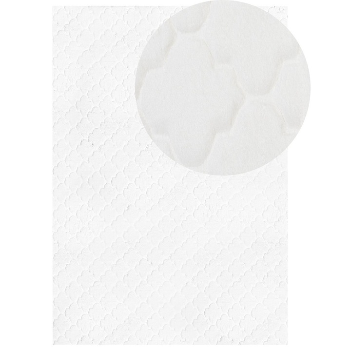 Covor alb din piele sintetica 160 x 230 cm Gharo