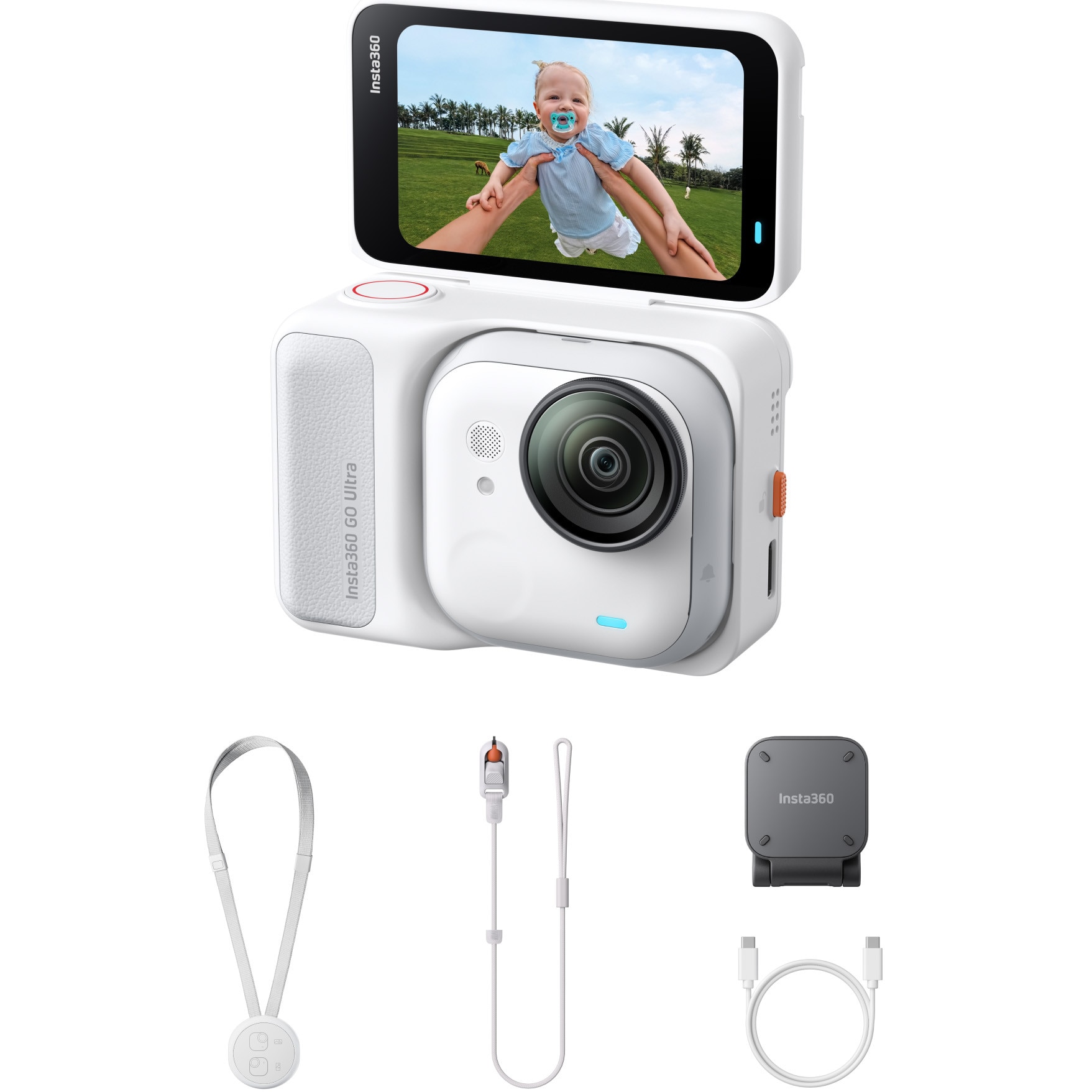 Camera Video Sport Insta360 GO Ultra, 4K60fps, Standard Bundle, Arctic White