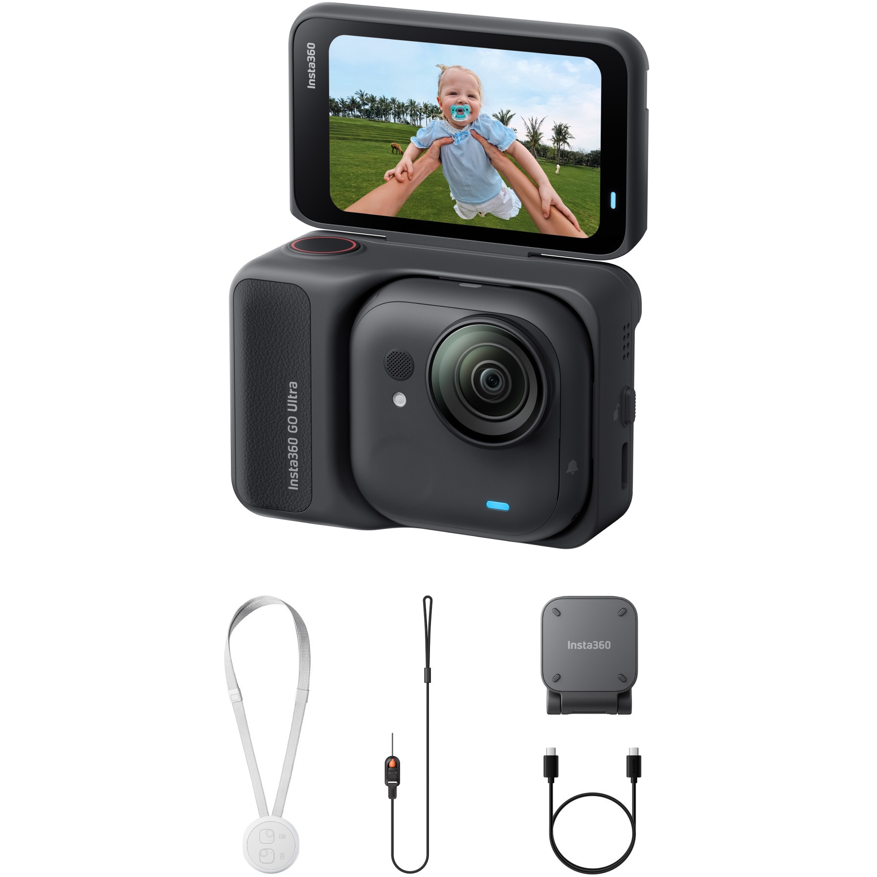 Camera Video Sport Insta360 GO Ultra, 4K60fps, Standard Bundle, Midnight Black