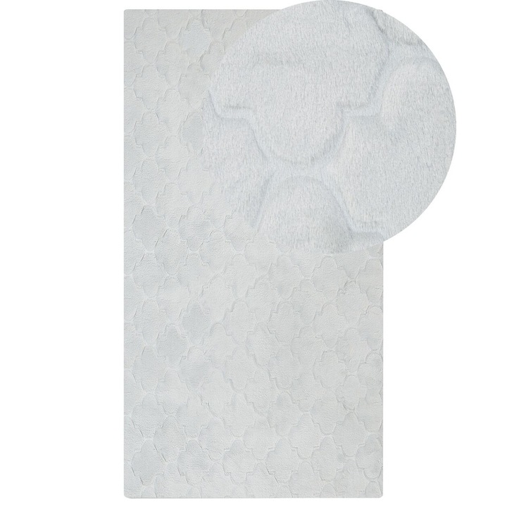 Covor din blana sintetica gri deschis 80 x 150 cm Gharo