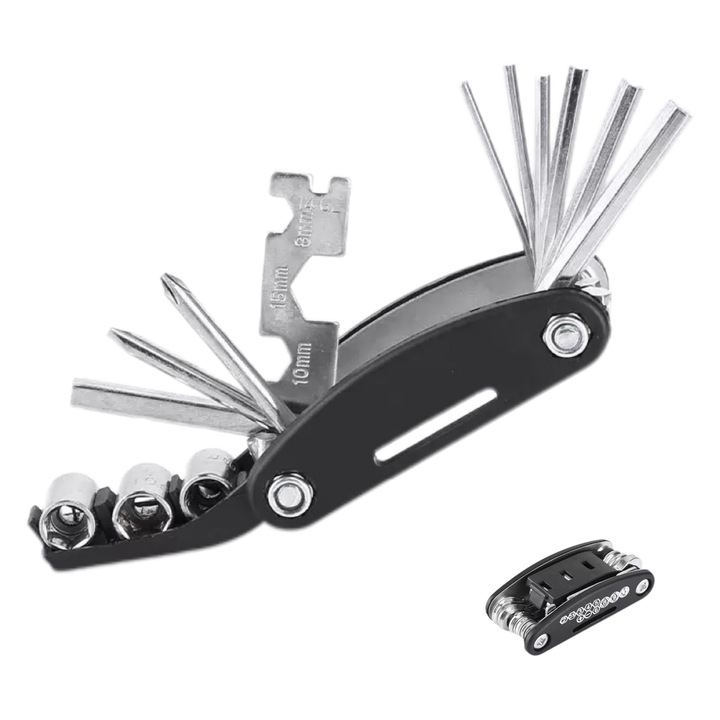 Комплект ключове 11 в 1 за ремонт на велосипеди или гуми Uxinhome сгъваем и преносим 87 * 40 * 24 мм