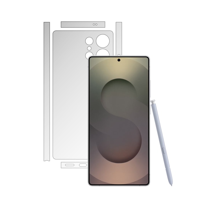 iSkinz Саморегенериращо се защитно фолио за гръб за Samsung Galaxy S25 Ultra - Invisible Skinz UHD, Split Cut, Ultra-Clear Silicone for Back Cover, Transparent Adhesive Skin